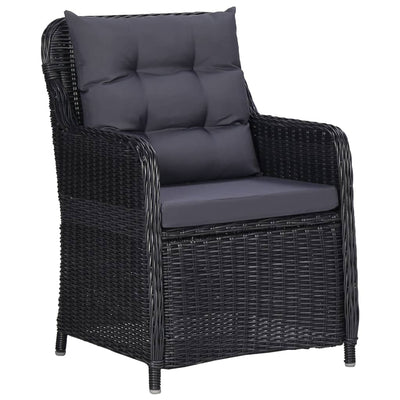 Dealsmate  7 Piece Garden Dining Set Black