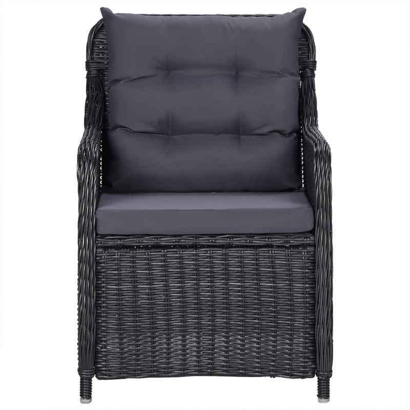 Dealsmate  7 Piece Garden Dining Set Black