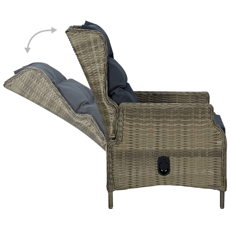 Dealsmate  9 Piece Garden Dining Set Brown