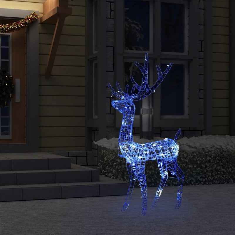 Dealsmate  Acrylic Reindeer Christmas Decoration 140 LEDs 120 cm Blue