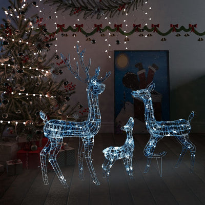 Dealsmate  Acrylic Reindeer Family Christmas Decoration 300 LED Cold White