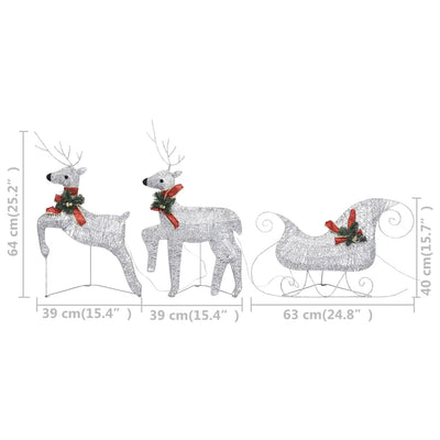 Dealsmate  Reindeer & Sleigh Christmas Decoration 60 LEDs Outdoor Gold