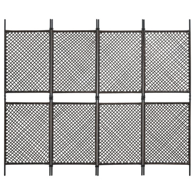 Dealsmate  Fence Panel Poly Rattan 2.4x2 m Brown
