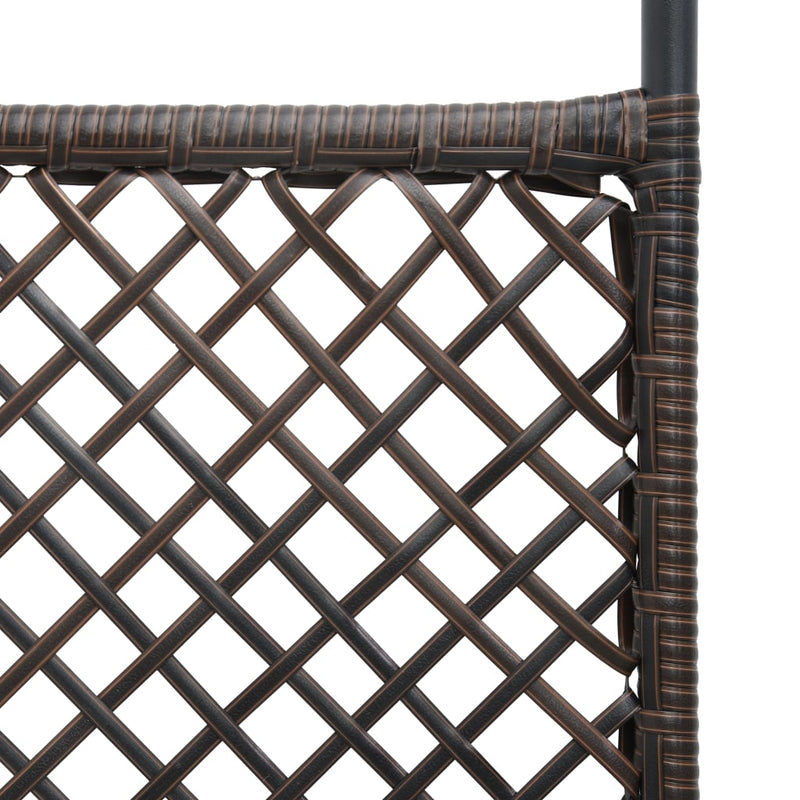 Dealsmate  Fence Panel Poly Rattan 2.4x2 m Brown