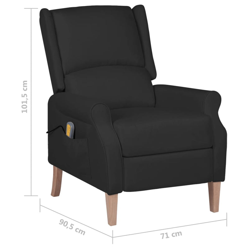 Dealsmate  Massage Reclining Chair Black Fabric