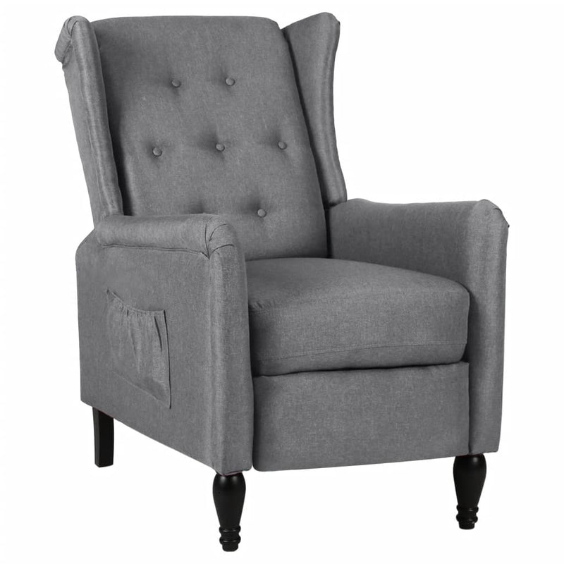 Dealsmate  Reclining Chair Light Grey Fabric