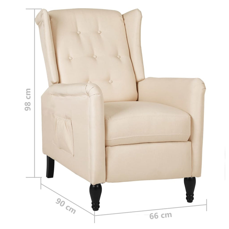 Dealsmate  Reclining Chair Cream Fabric