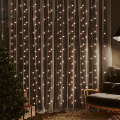 Dealsmate  LED Curtain Fairy Lights 3x3m 300 LED Warm White 8 Function