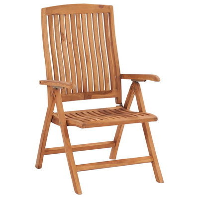 Dealsmate  Reclining Garden Chairs with Cushions 4 pcs Solid Teak Wood
