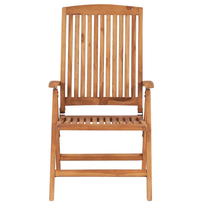 Dealsmate  Reclining Garden Chairs with Cushions 4 pcs Solid Teak Wood
