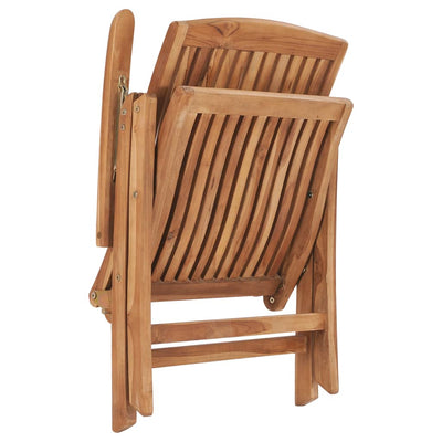 Dealsmate  Reclining Garden Chairs with Cushions 4 pcs Solid Teak Wood