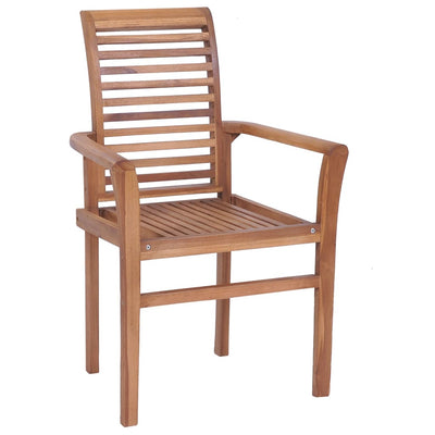 Dealsmate  Stacking Dining Chairs 8 pcs Solid Teak Wood