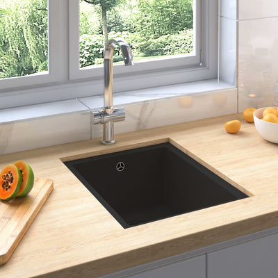 Dealsmate  Kitchen Sink with Overflow Hole Black Granite