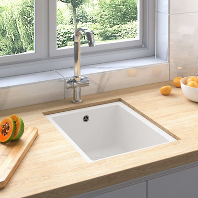 Dealsmate  Kitchen Sink with Overflow Hole White Granite