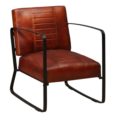 Dealsmate  Lounge Chair Brown Genuine Leather