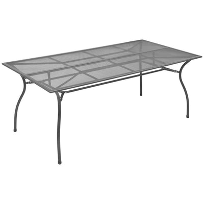Dealsmate  7 Piece Garden Dining Set Steel Anthracite