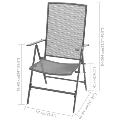 Dealsmate  7 Piece Garden Dining Set Steel Anthracite