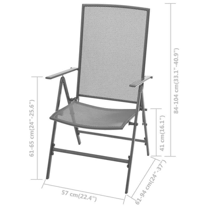 Dealsmate  7 Piece Garden Dining Set Steel Anthracite
