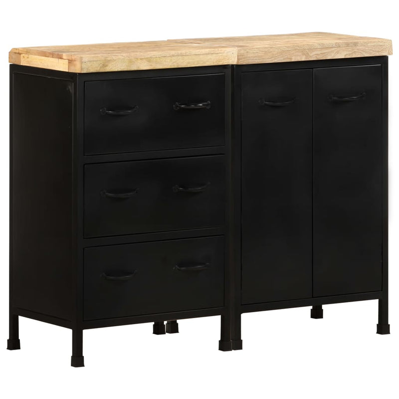 Dealsmate  Sideboard with 3 Drawers and 2 Doors Rough Mango Wood