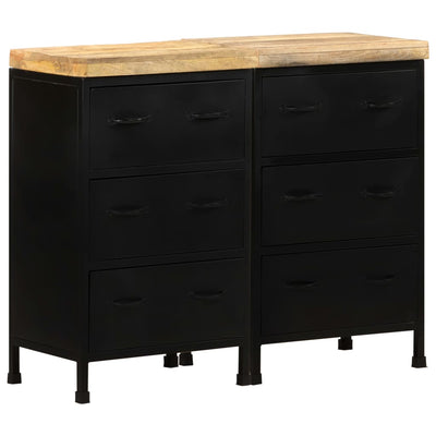 Dealsmate  Sideboard with 6 Drawers Rough Mango Wood