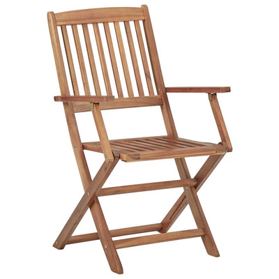 Dealsmate  Folding Garden Chairs 8 pcs with Cushions Solid Acacia Wood