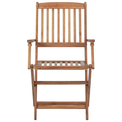 Dealsmate  Folding Garden Chairs 8 pcs with Cushions Solid Acacia Wood
