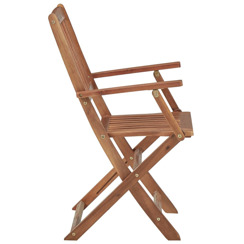Dealsmate  Folding Garden Chairs 8 pcs with Cushions Solid Acacia Wood