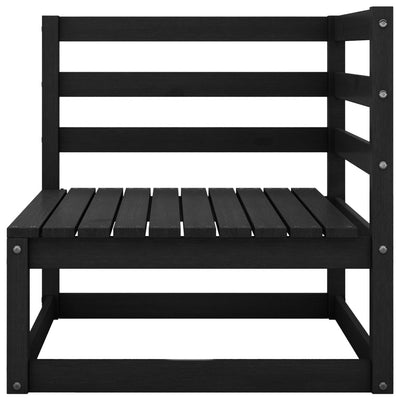 Dealsmate  Garden 3-Seater Sofa Black Solid Pinewood