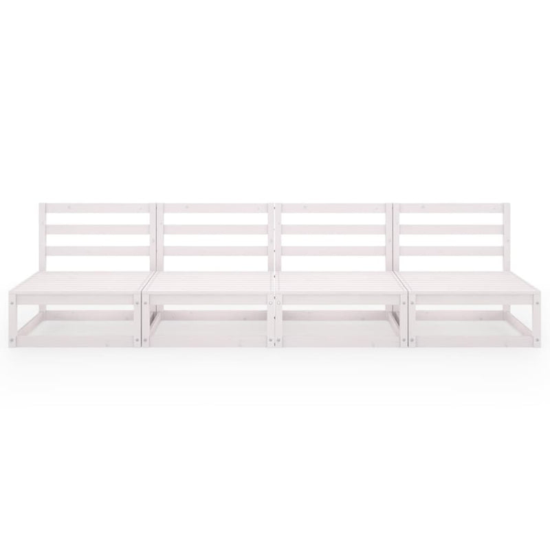 Dealsmate  Garden 4-Seater Sofa White Solid Pinewood