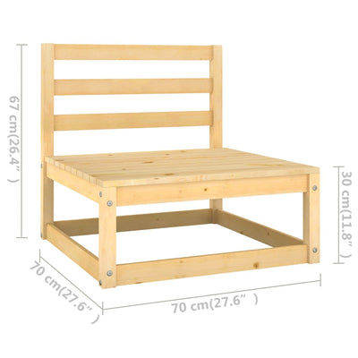 Dealsmate  9 Piece Garden Lounge Set Solid Pinewood