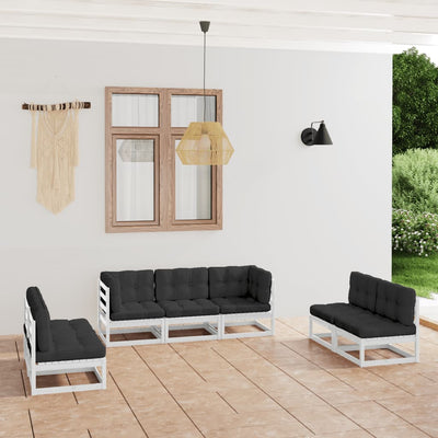 Dealsmate  7 Piece Garden Lounge Set with Cushions Solid Pinewood