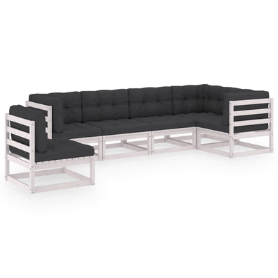 Dealsmate  6 Piece Garden Lounge Set with Cushions Solid Pinewood