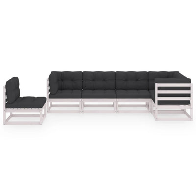 Dealsmate  6 Piece Garden Lounge Set with Cushions Solid Pinewood