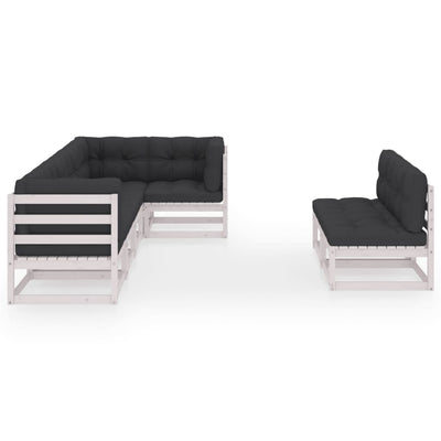Dealsmate  7 Piece Garden Lounge Set with Cushions Solid Pinewood