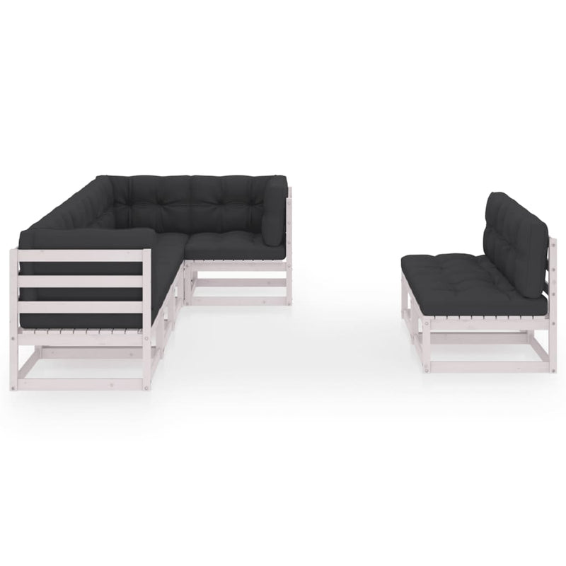 Dealsmate  7 Piece Garden Lounge Set with Cushions Solid Pinewood