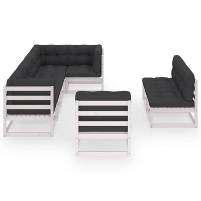 Dealsmate  8 Piece Garden Lounge Set with Cushions Solid Pinewood