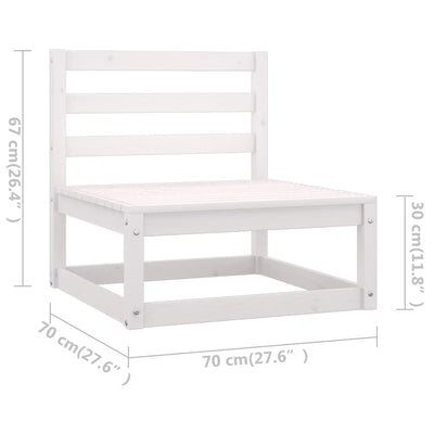 Dealsmate  9 Piece Garden Lounge Set with Cushions White Solid Pinewood