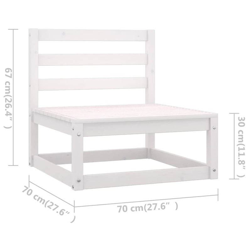 Dealsmate  9 Piece Garden Lounge Set with Cushions White Solid Pinewood