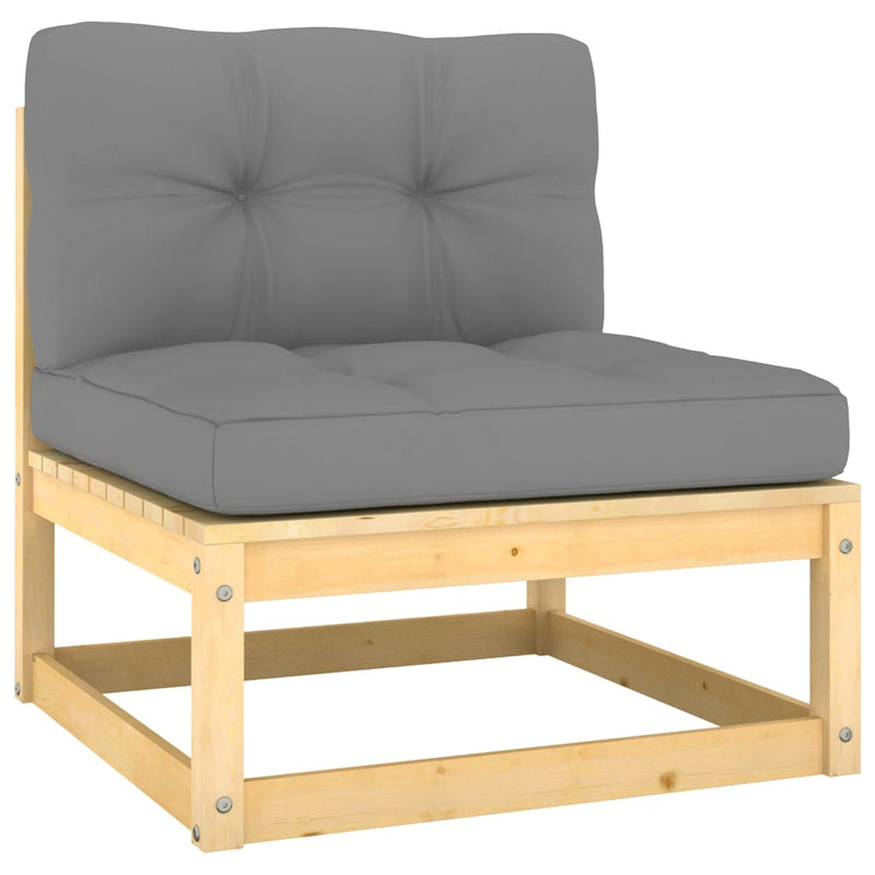 Dealsmate  10 Piece Garden Lounge Set with Cushions Solid Pinewood