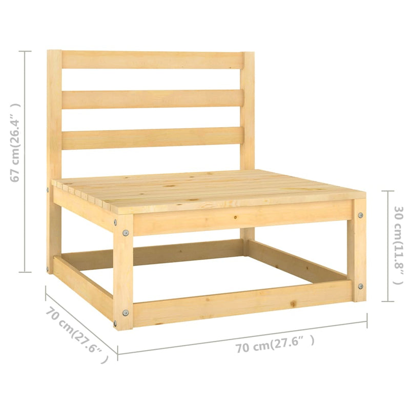 Dealsmate  10 Piece Garden Lounge Set with Cushions Solid Pinewood