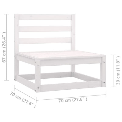 Dealsmate  14 Piece Garden Lounge Set with Cushions White Solid Pinewood
