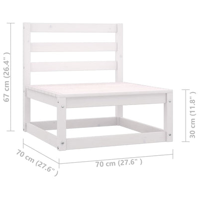 Dealsmate  10 Piece Garden Lounge Set with Cushions White Solid Pinewood