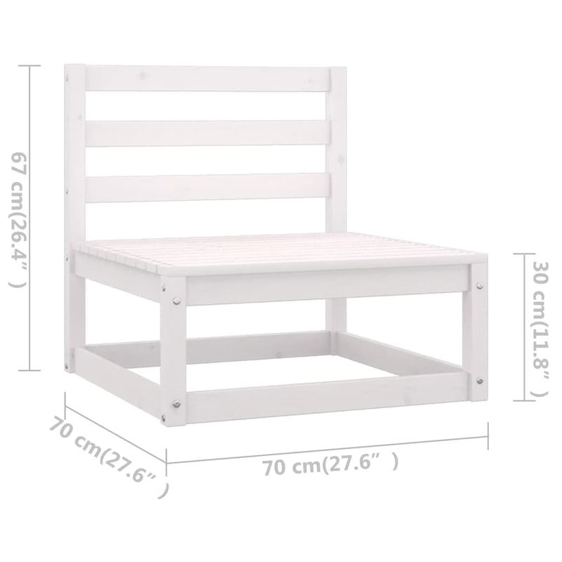 Dealsmate  11 Piece Garden Lounge Set with Cushions White Solid Pinewood