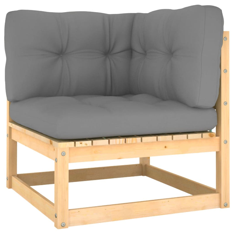 Dealsmate  10 Piece Garden Lounge Set with Cushions Solid Pinewood