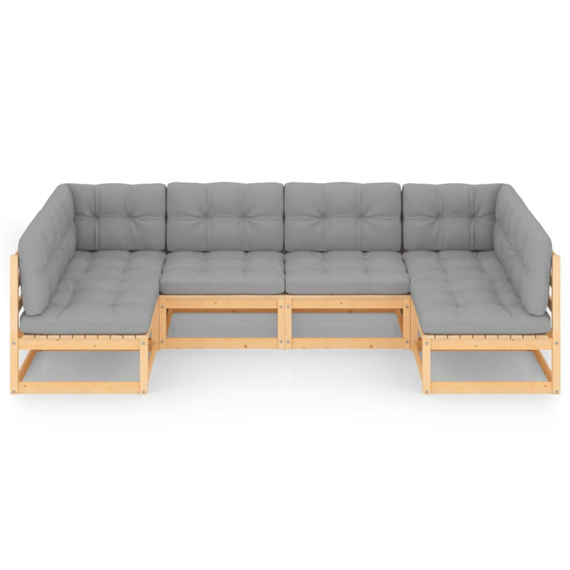 Dealsmate  6 Piece Garden Lounge Set with Cushions Solid Pinewood