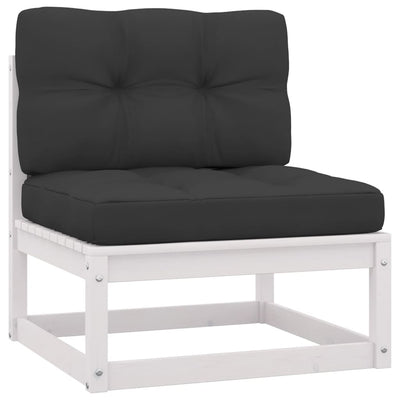 Dealsmate  9 Piece Garden Lounge Set with Cushions White Solid Pinewood