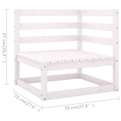 Dealsmate  9 Piece Garden Lounge Set with Cushions White Solid Pinewood