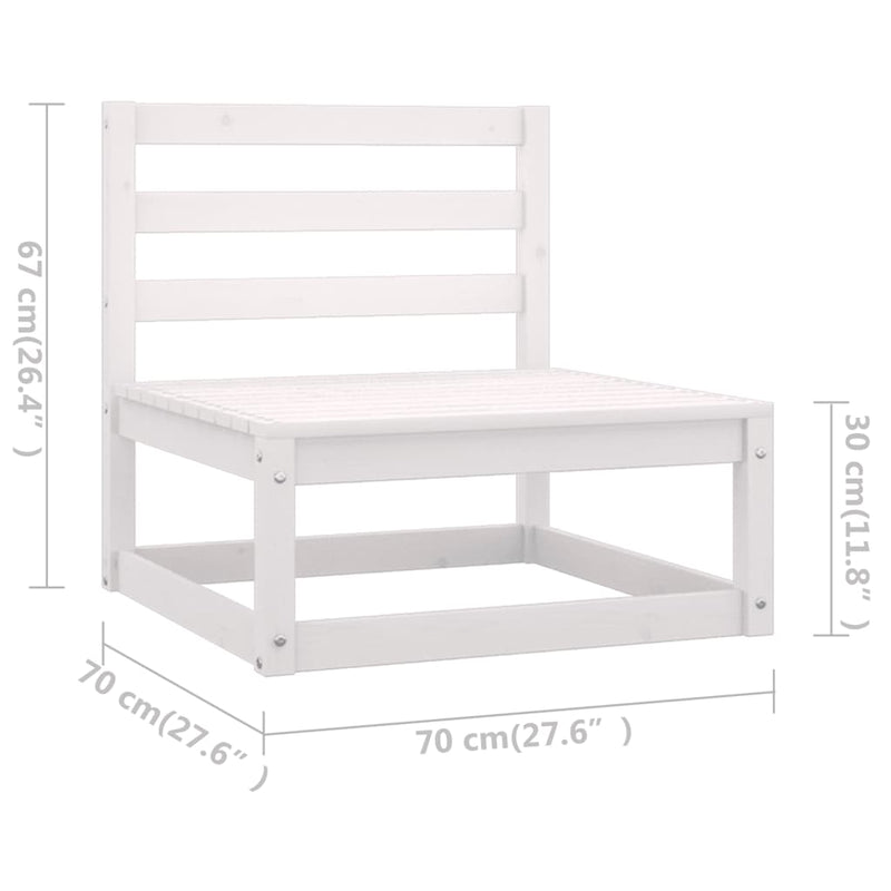 Dealsmate  9 Piece Garden Lounge Set with Cushions White Solid Pinewood