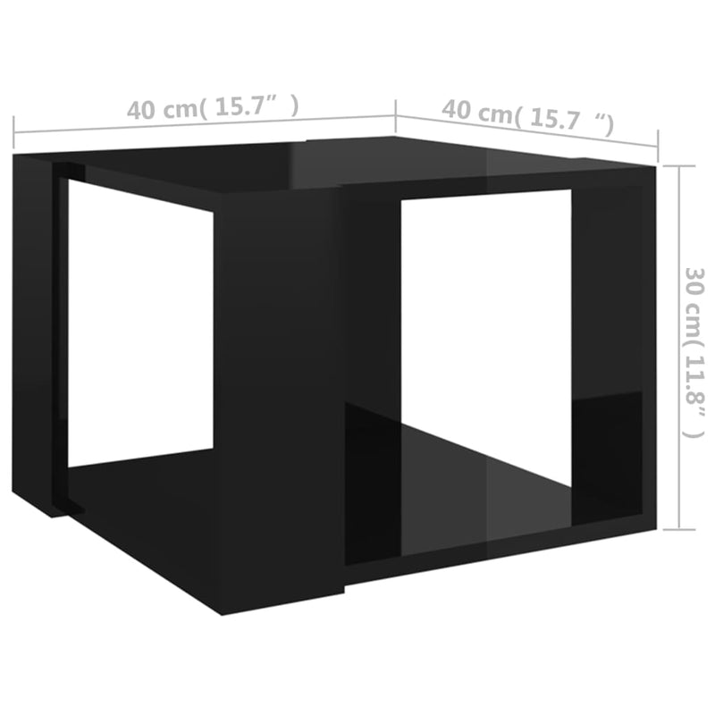 Dealsmate  Coffee Table High Gloss Black 40x40x30 cm Engineered Wood