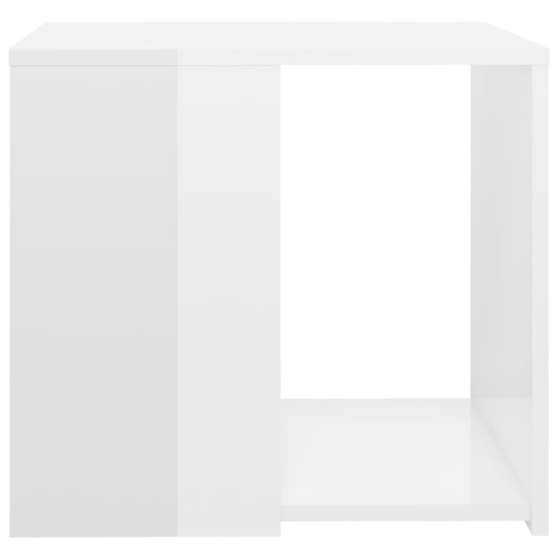 Dealsmate  Side Table High Gloss White 50x50x45 cm Engineered Wood